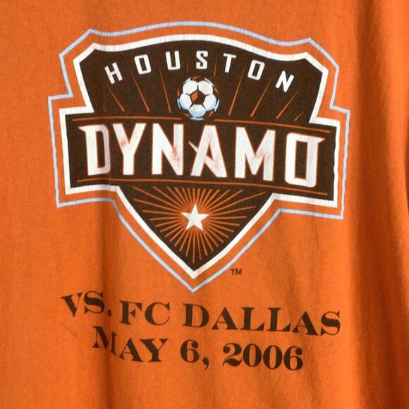 2006 Houston Dynamo VS FC Dallas Soccer T Shirt Orange XL - Picture 2 of 4